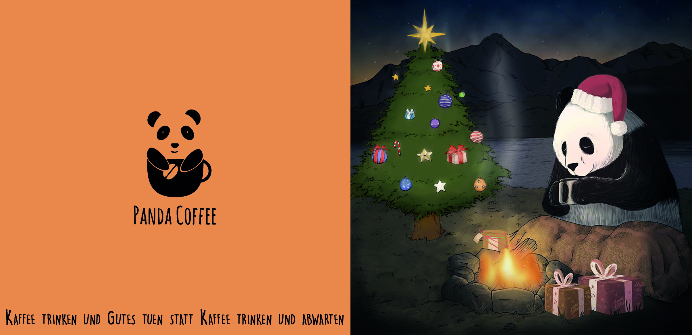 christmas campaign`s  flyer for coffee shop